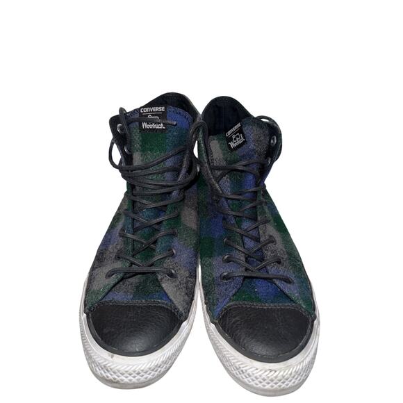 Converse Chuck Taylor All Star Woolrich Hi Sneakers Black Thunder Plaid, 12.5 - Picture 2 of 11